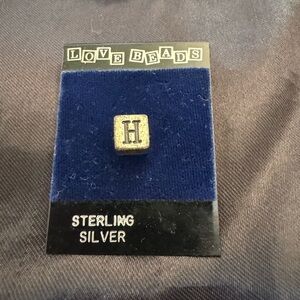 Love Beads Letter H Sterling Silver Bead